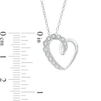 0.05 CT. T.W. Diamond Scallop Swirl Tilted Heart Pendant in Sterling Silver|Peoples Jewellers