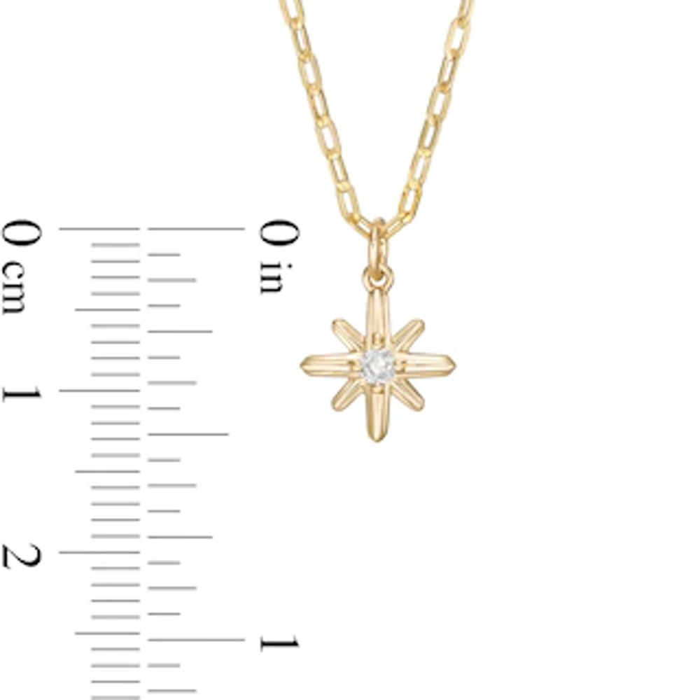 CT. Certified Canadian Diamond Solitaire True North Pendant in 10K Gold