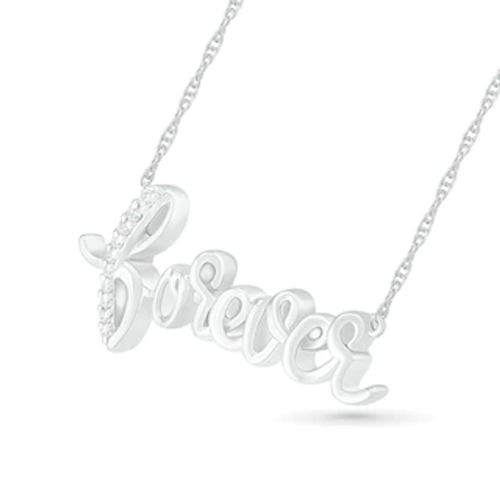 0.04 CT. T.W. Diamond "forever" Necklace in Sterling Silver|Peoples Jewellers