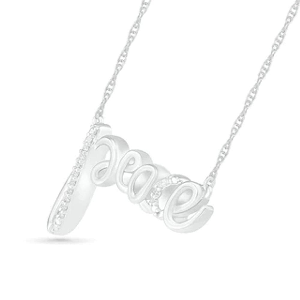 0.04 CT. T.W. Diamond "peace" Necklace in Sterling Silver|Peoples Jewellers