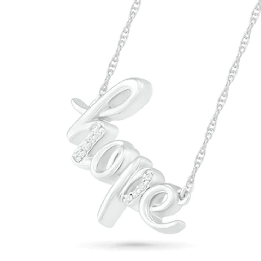 Diamond Accent "hope" Necklace in Sterling Silver|Peoples Jewellers