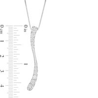 0.94 CT. T.W. Journey Diamond Linear Wave Pendant in 10K White Gold|Peoples Jewellers