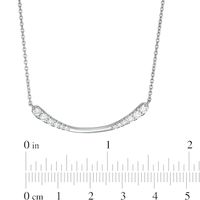 0.45 CT. T.W. Journey Diamond Curved Bar Necklace in 10K White Gold|Peoples Jewellers
