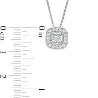 0.08 CT. T.W. Diamond Cushion Frame Pendant in Sterling Silver|Peoples Jewellers