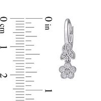 0.32 CT. T.W. Diamond Flower and Leaves Vintage-Style Drop Earrings in Sterling Silver|Peoples Jewellers
