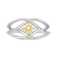 Certified Canadian Diamond Accent Solitaire True North Orbit Ring in 10K Two-Tone Gold (I/I2)|Peoples Jewellers