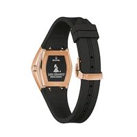Ladies' Special Edition Bulova Modern Latin GRAMMY® Gemini Two-Tone Strap Watch with Tonneau Black Dial (Model: 97L163)|Peoples Jewellers