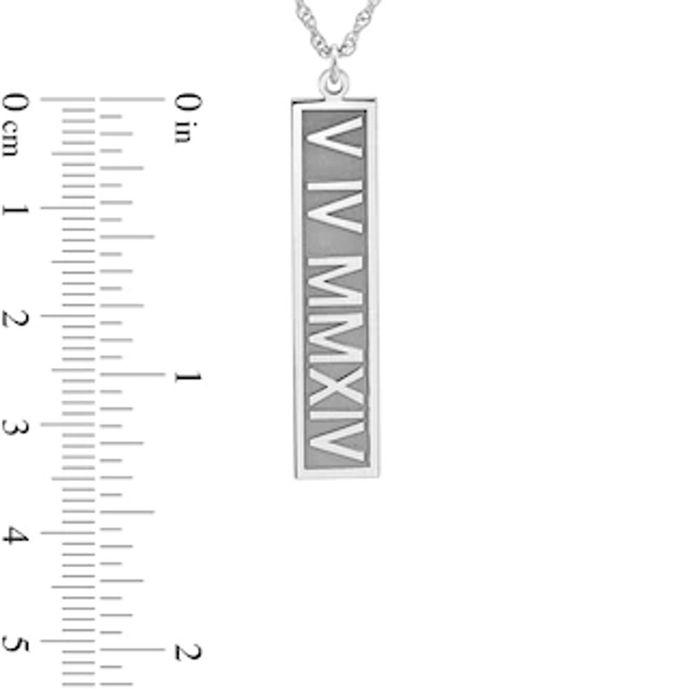 Roman Numeral Engravable Vertical Bar Pendant (1 Line)|Peoples Jewellers