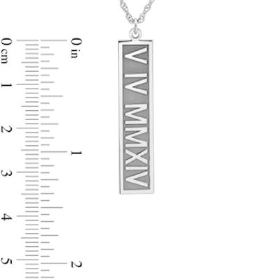 Roman Numeral Engravable Vertical Bar Pendant (1 Line)|Peoples Jewellers