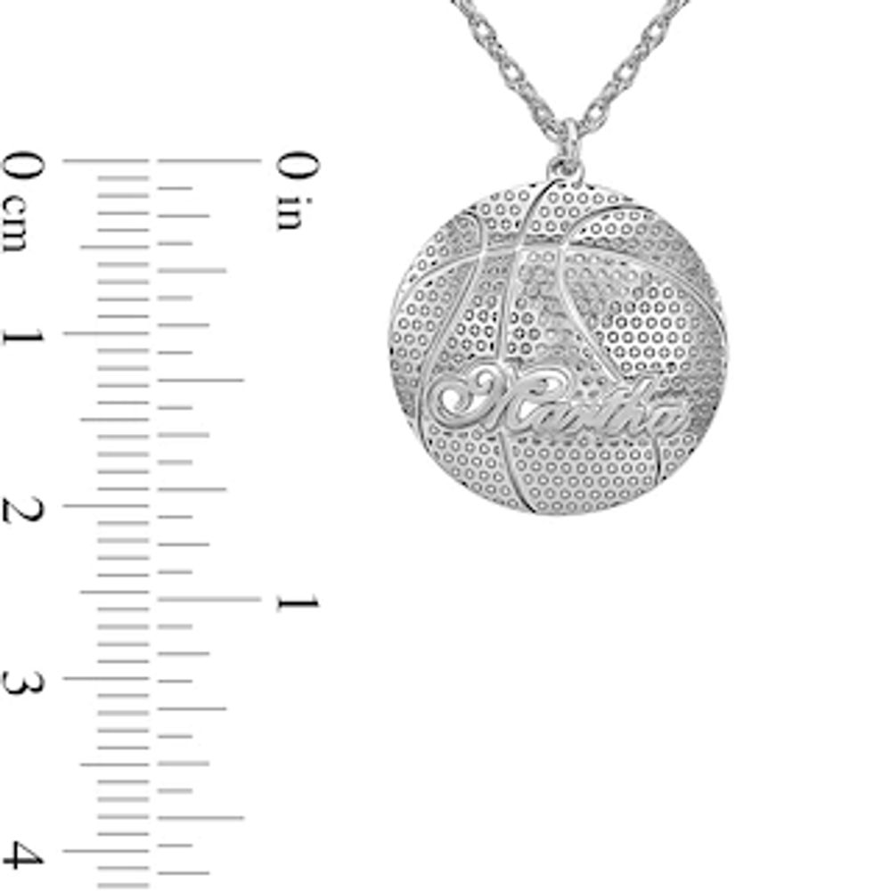 Basketball Name Engravable Pendant (1 Line)