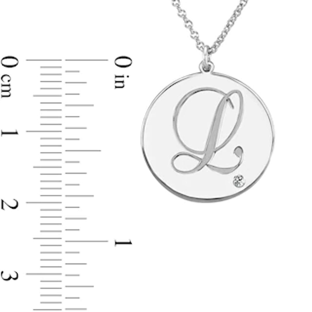 Silver Stone Initial Pendant Necklace - V