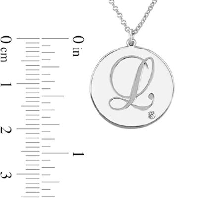 Simulated Birthstone and Initial 20.0mm Disc Pendant (1 Stone and Initial)|Peoples Jewellers