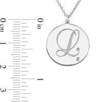 Simulated Birthstone and Initial 20.0mm Disc Pendant (1 Stone and Initial)|Peoples Jewellers