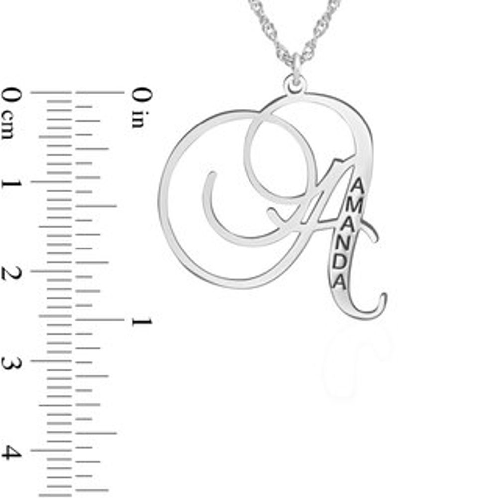 24.0mm Initial with Name Pendant (1 Initial and Line)|Peoples Jewellers