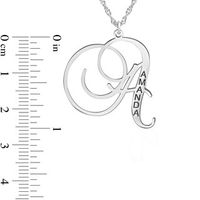 24.0mm Initial with Name Pendant (1 Initial and Line)|Peoples Jewellers