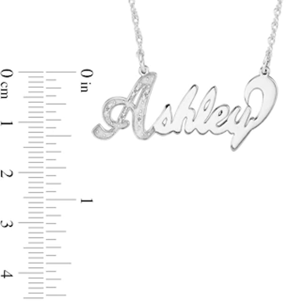 Diamond Accent Cursive Name Necklace (1 Line)|Peoples Jewellers