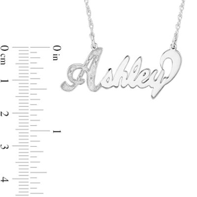 Diamond Accent Cursive Name Necklace (1 Line)|Peoples Jewellers