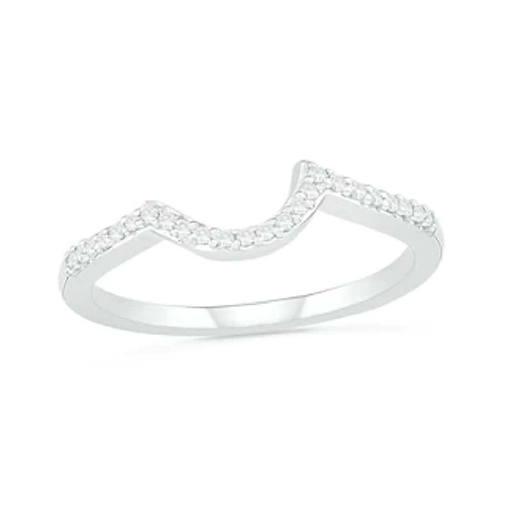 Oval Lab-Created White Sapphire Crossover Bypass Split Shank Bridal Set in Sterling Silver|Peoples Jewellers