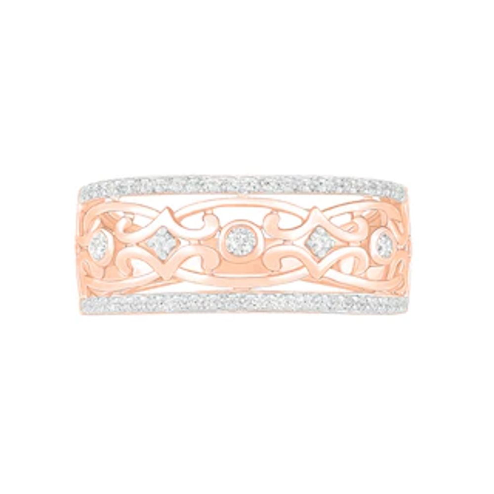 0.29 CT. T.W. Diamond Ornate Ring in 10K Rose Gold|Peoples Jewellers