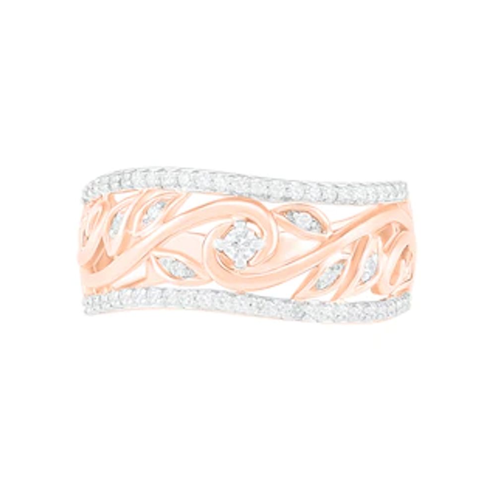 0.29 CT. T.W. Diamond Vine Ring in 10K Rose Gold|Peoples Jewellers