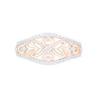 0.29 CT. T.W. Diamond Ornate Flower Ring in 10K Rose Gold|Peoples Jewellers