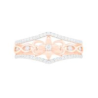 0.29 CT. T.W. Diamond Ornate Flower Ring in 10K Rose Gold|Peoples Jewellers