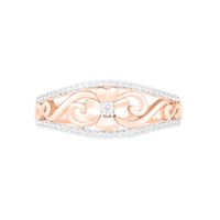 0.18 CT. T.W. Diamond Ornate Clover Ring in 10K Rose Gold|Peoples Jewellers