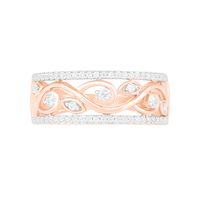 0.29 CT. T.W. Diamond Ornate Vine Ring in 10K Rose Gold|Peoples Jewellers