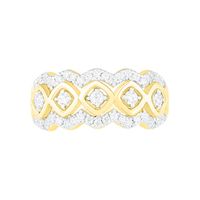 0.45 CT. T.W. Diamond Tilted Square Frames Ring in 10K Gold|Peoples Jewellers