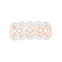 0.45 CT. T.W. Diamond Tilted Square Frames Ring in 10K Rose Gold|Peoples Jewellers