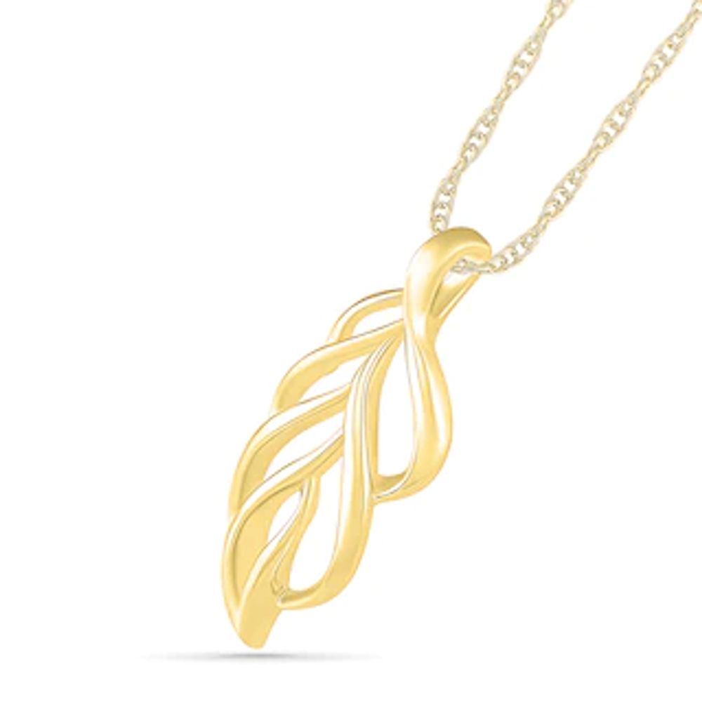 Leaf Outline Pendant in 10K Gold|Peoples Jewellers