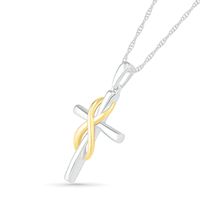 Infinity Wrap Cross Pendant in 10K Two-Tone Gold|Peoples Jewellers