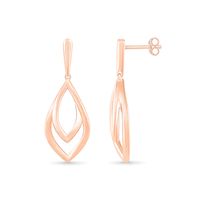 Double Loop Flower Petal Drop Earrings in 10K Rose Gold|Peoples Jewellers