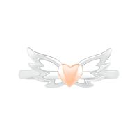 Open Wings with Heart Accent Ring in 10K Two-Tone Gold|Peoples Jewellers