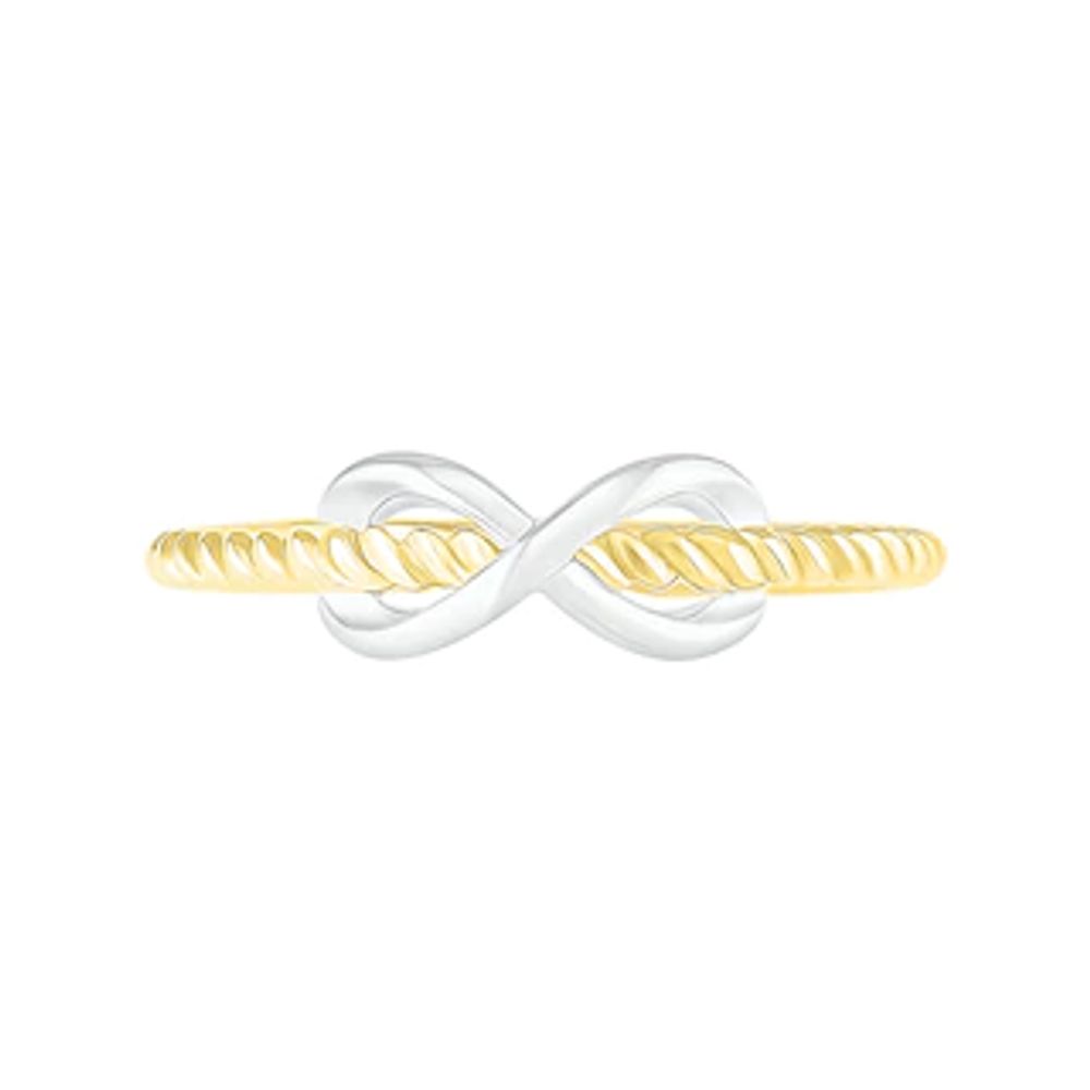 Infinity Rope Shank Ring in 10K Two-Tone Gold|Peoples Jewellers