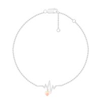 Heartbeat with Puff Heart Dangle Bracelet in 10K Two-Tone Gold - 7.5"|Peoples Jewellers