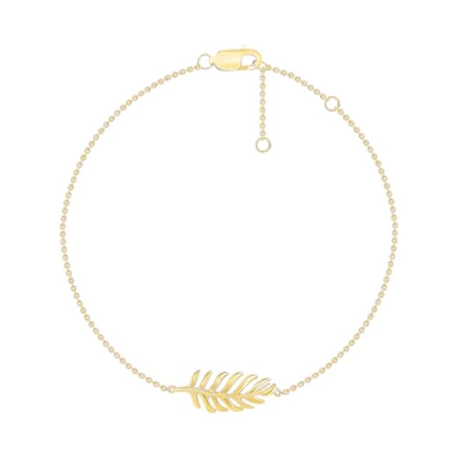 Sideways Leaf Bracelet in 10K Gold - 7.5"|Peoples Jewellers