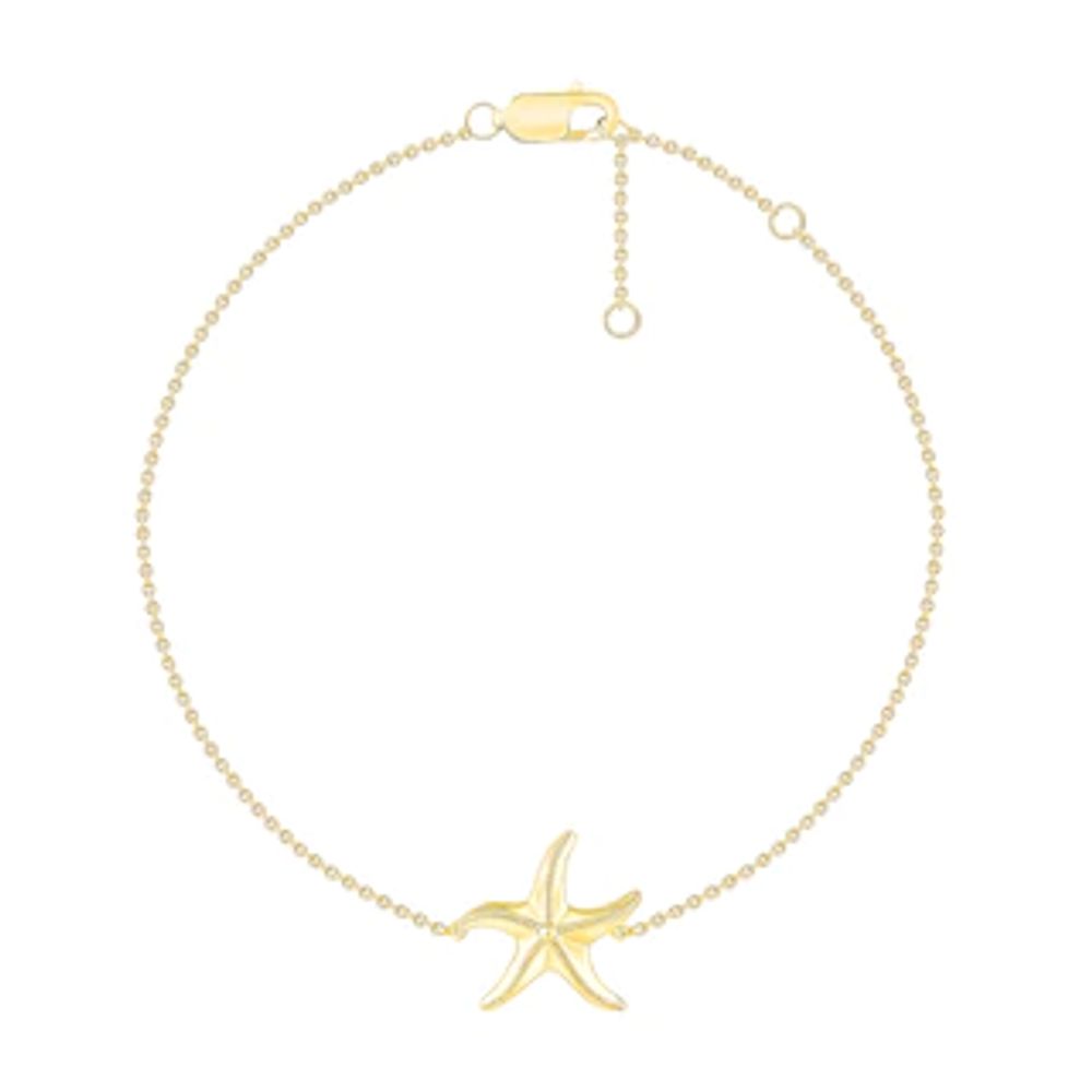 Textured Starfish Bracelet in 10K Gold - 7.5"|Peoples Jewellers