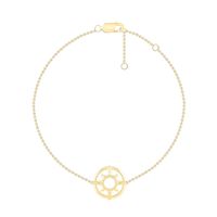 Double Circle Eight-Point Star Bracelet in 10K Gold - 7.5"|Peoples Jewellers