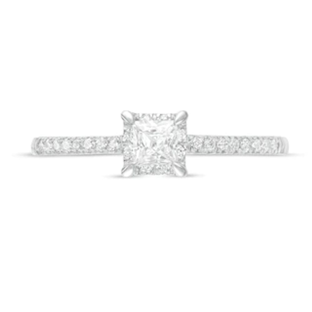 0.37 CT. T.W. Princess-Cut Diamond Hidden Frame Engagement Ring in 10K White Gold|Peoples Jewellers