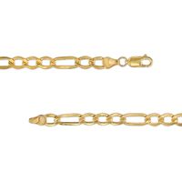 6.5mm Figaro Chain Necklace in Hollow 10K Gold - 22"|Peoples Jewellers