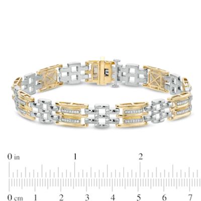 Men's 1 Ct. T.W. Diamond Double Row Bracelet