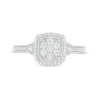 0.33 CT. T.W. Composite Diamond Frame Engagement Ring in 10K White Gold|Peoples Jewellers