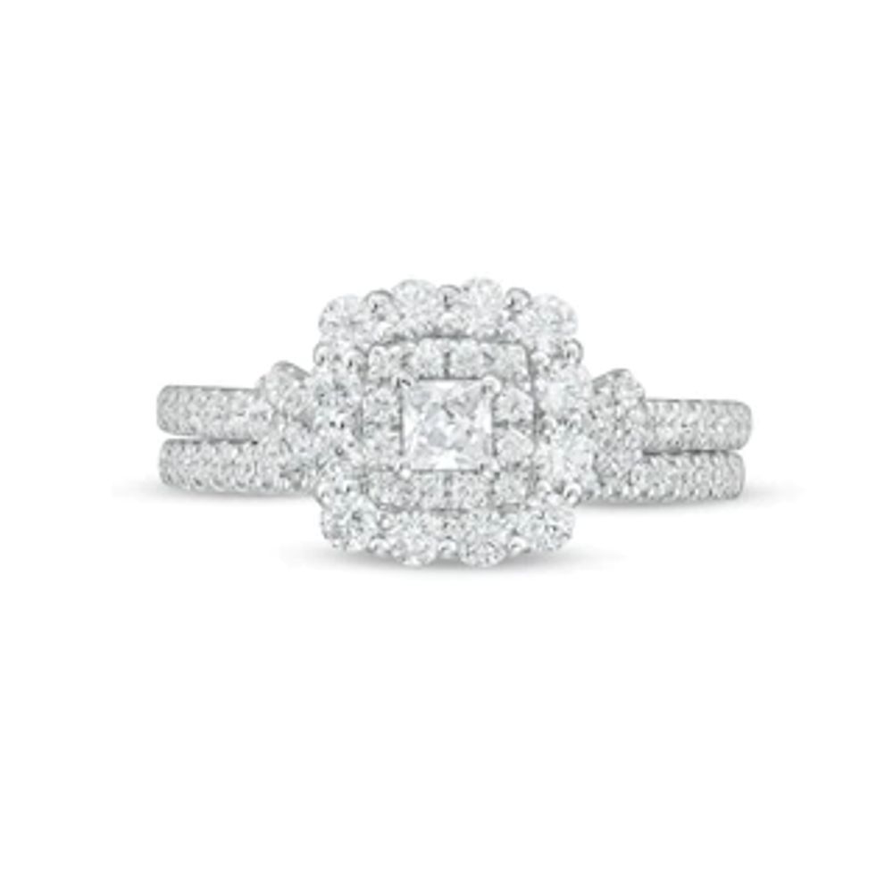 0.70 CT. T.W. Princess-Cut Diamond Frame Bridal Set in 14K White Gold|Peoples Jewellers