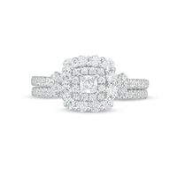0.70 CT. T.W. Princess-Cut Diamond Frame Bridal Set in 14K White Gold|Peoples Jewellers