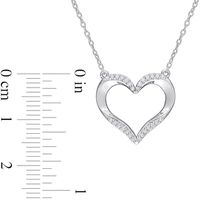 0.14 CT. T.W. Diamond Heart Necklace in Sterling Silver - 17"|Peoples Jewellers