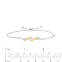 0.25 CT. T.W. Diamond Bar with Overlay Bolo Bracelet in 10K Two-Tone Gold - 9.5"|Peoples Jewellers