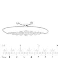 1.00 CT. T.W. Composite Diamond Seven Stone Bolo Bracelet in 10K White Gold - 9.0"|Peoples Jewellers