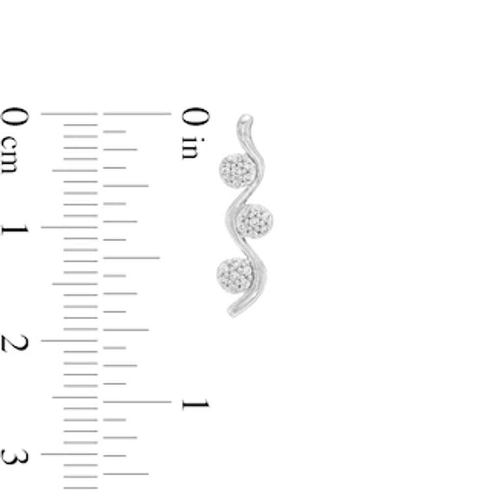 0.15 CT. T.W. Composite Diamond Wavy Drop Earrings in 10K White Gold|Peoples Jewellers