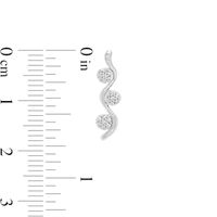 0.15 CT. T.W. Composite Diamond Wavy Drop Earrings in 10K White Gold|Peoples Jewellers